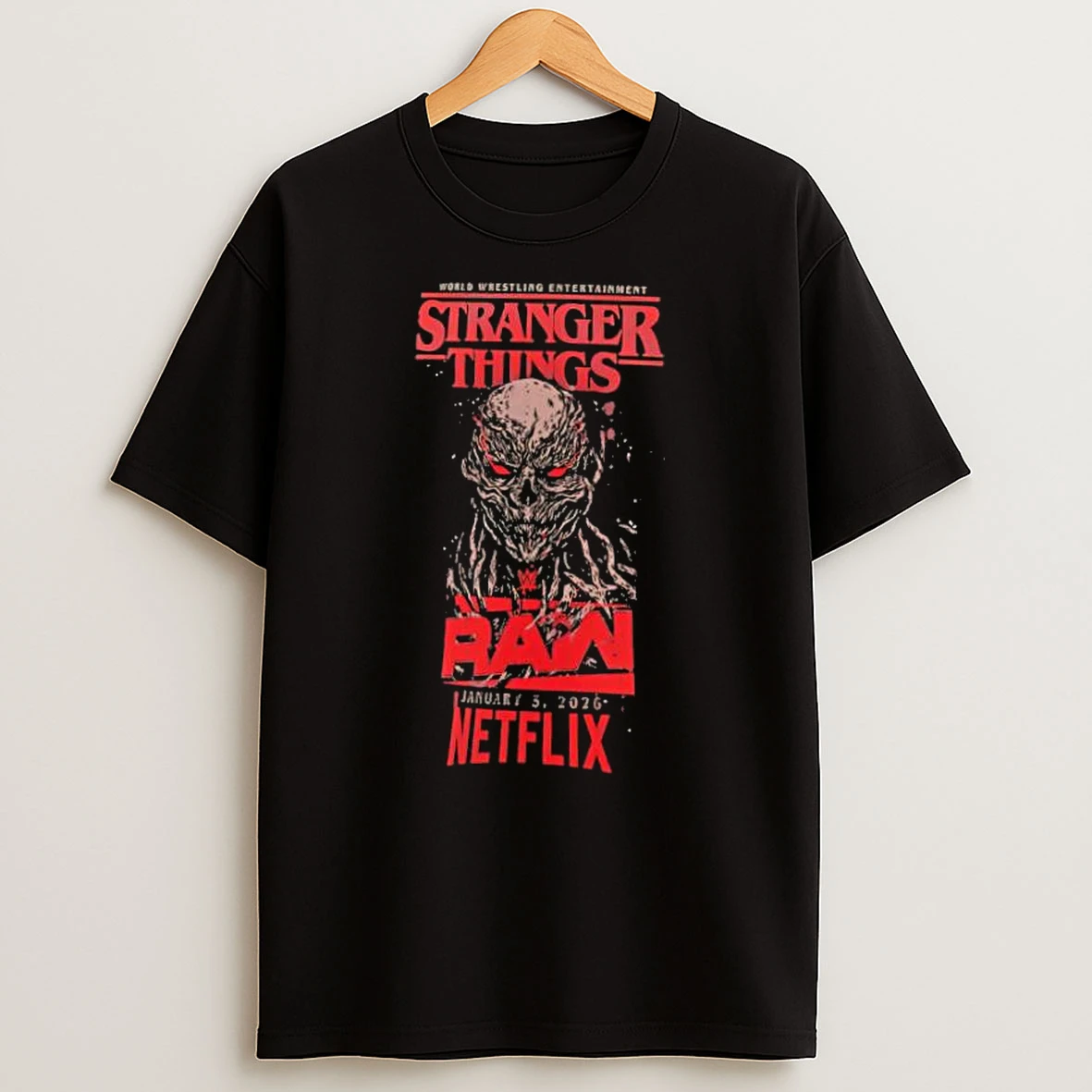 Wwe Raw Netflix X Stranger Things Vecna Shirts