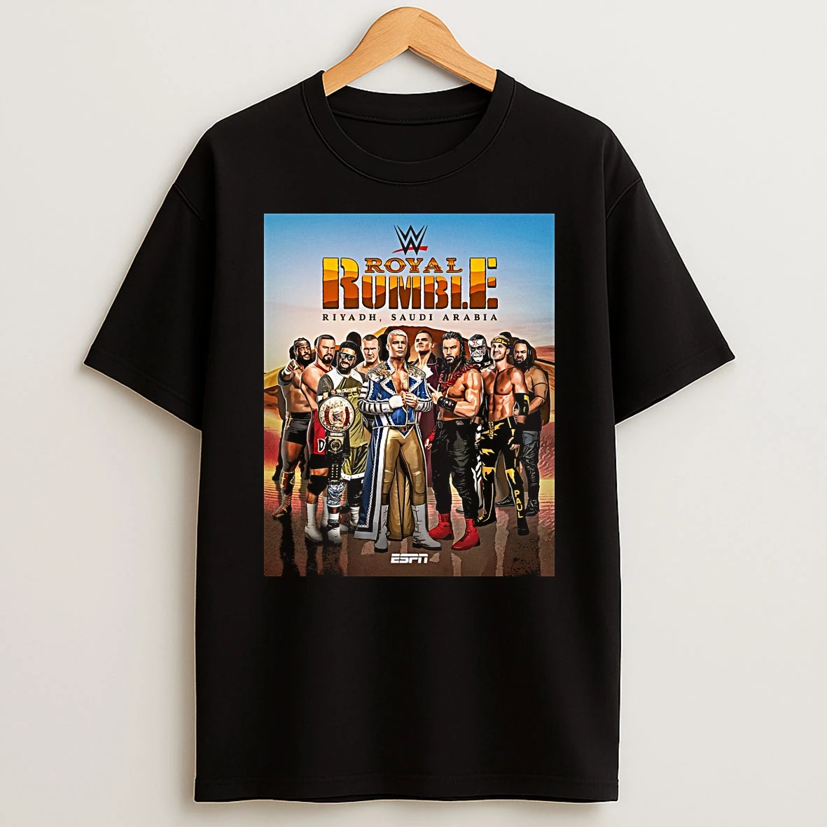 Wwe Royal Rumble Riyadh Saudi Arabia Espn Road To Wrestlemania Shirts