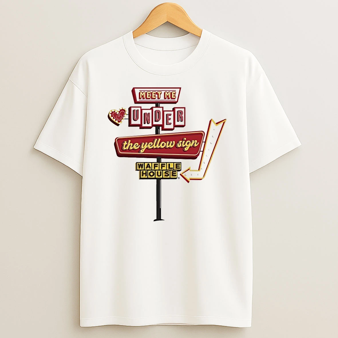 Waffle House Meet Me Under The Yellow Sign Valentines Shirts