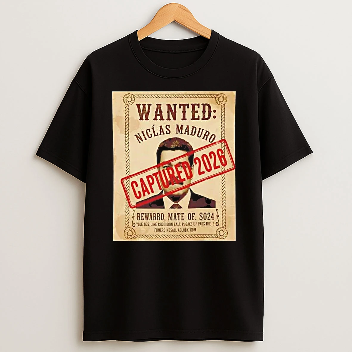 Wanted Nicolas Maduro Captured 2026 Reward Shirts
