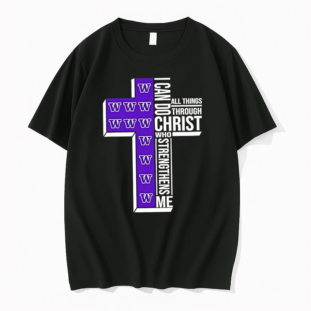 Washington Huskies Womens Basketball I Can All Things Do Through Christ Who Strengthens Me Shirts