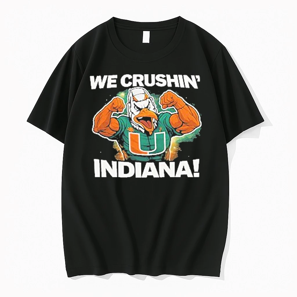We Crushin Indiana Miami Hurricanes Mascot Shirts