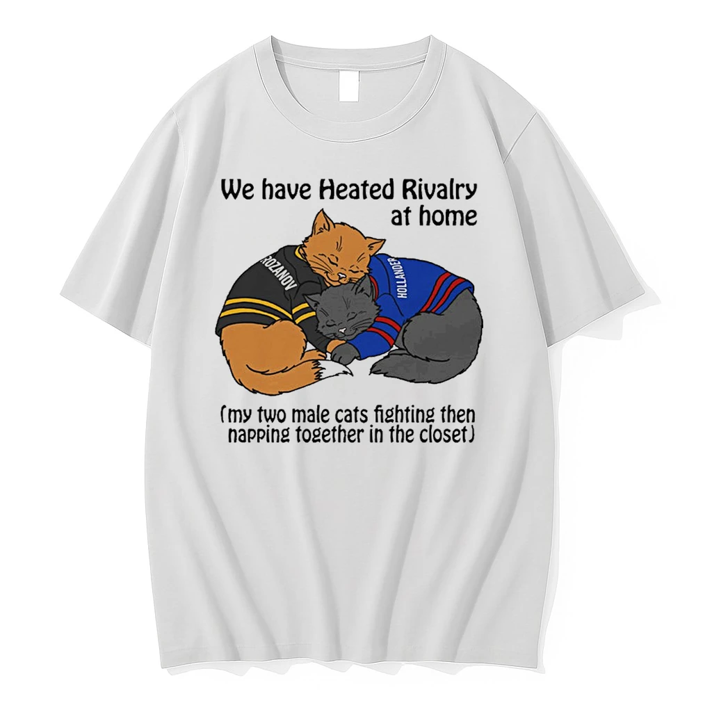 We Have Heated Rivalry At Home My Two Male Cats Fighting Then Napping Together In The Closet Shirts