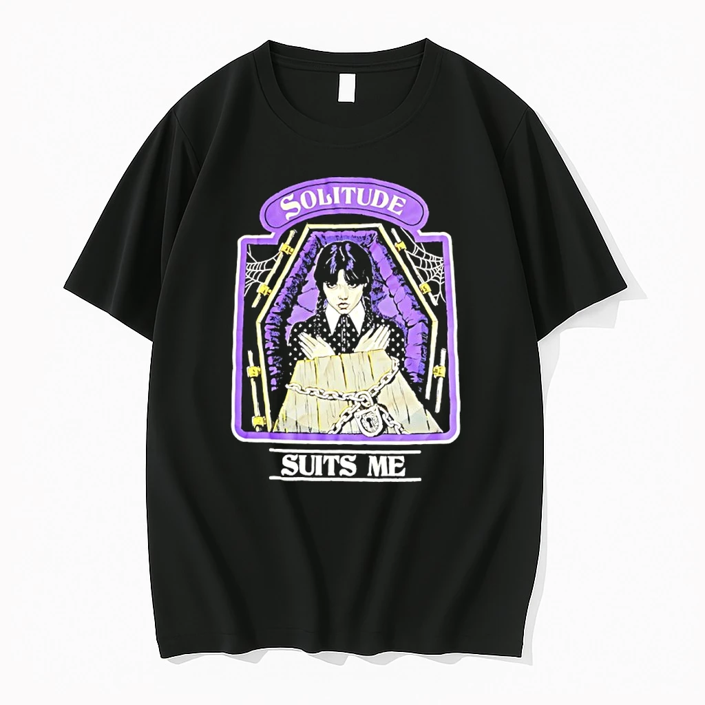 Wednesday Solitude Suits Me Graphic Shirts