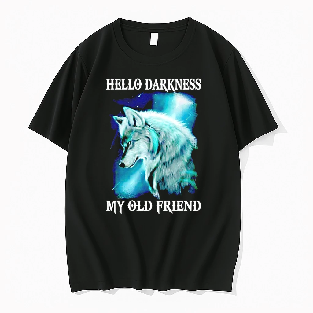 Wolf Hello Darkness My Old Friend Graphic Shirts