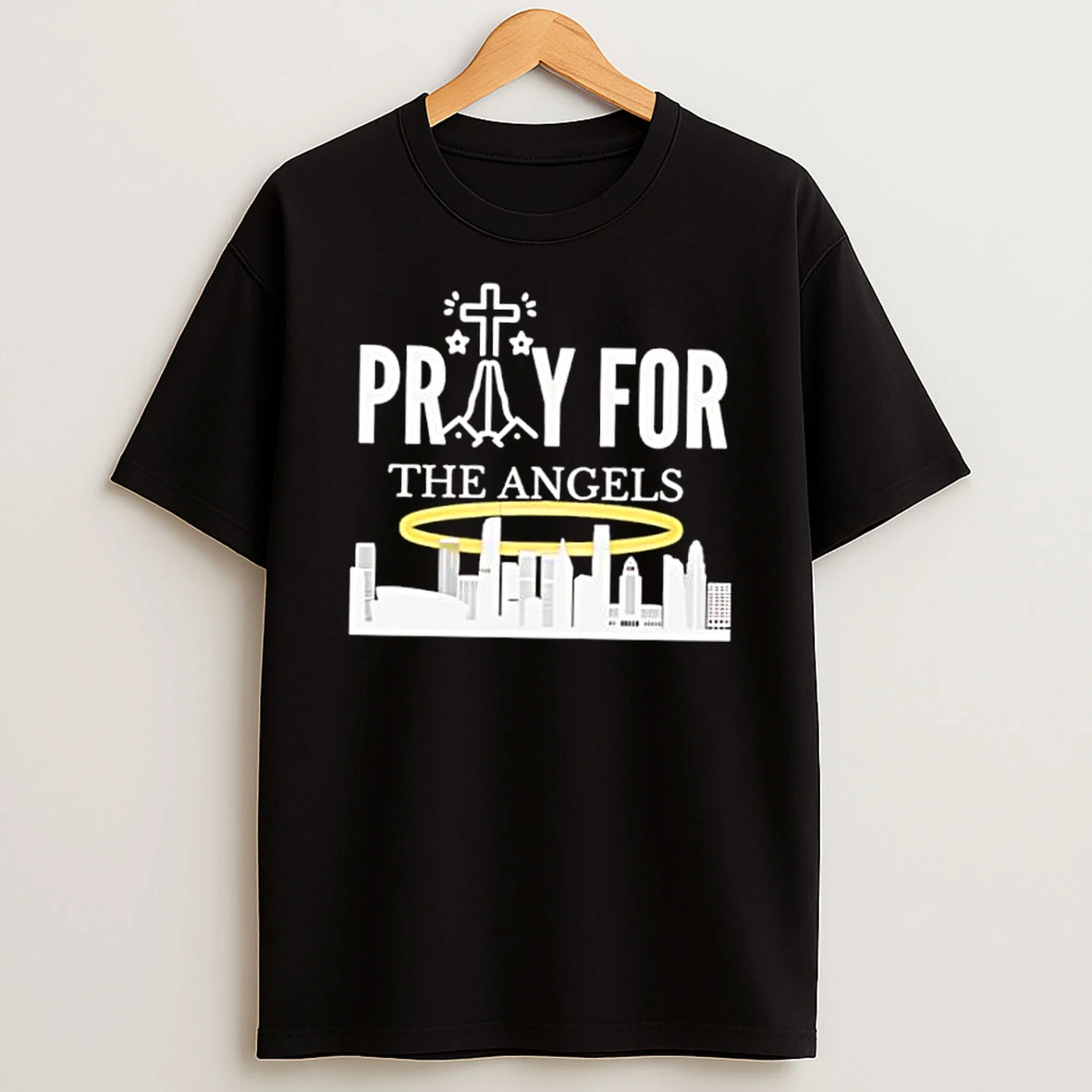 Womens Pray For La California Print Casual Shirts