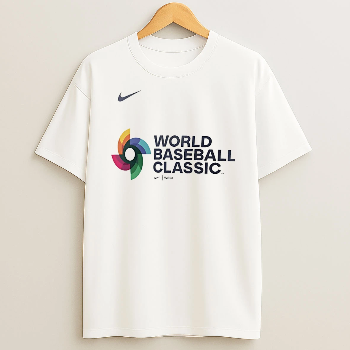 World Baseball Classic Nike Cream Logo Shirts