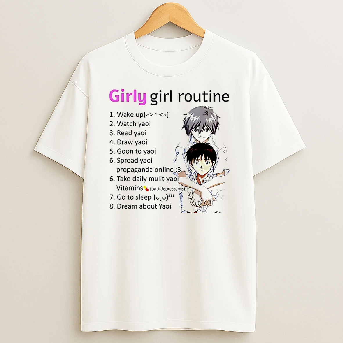 Yaoi Girly Girl Routine Shirts