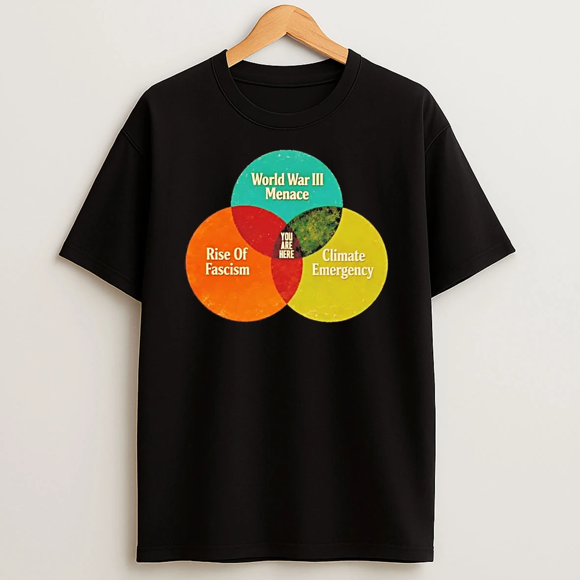 You Are Here World War Iii Menace Rise Of Fascism Climate Emergency Shirts