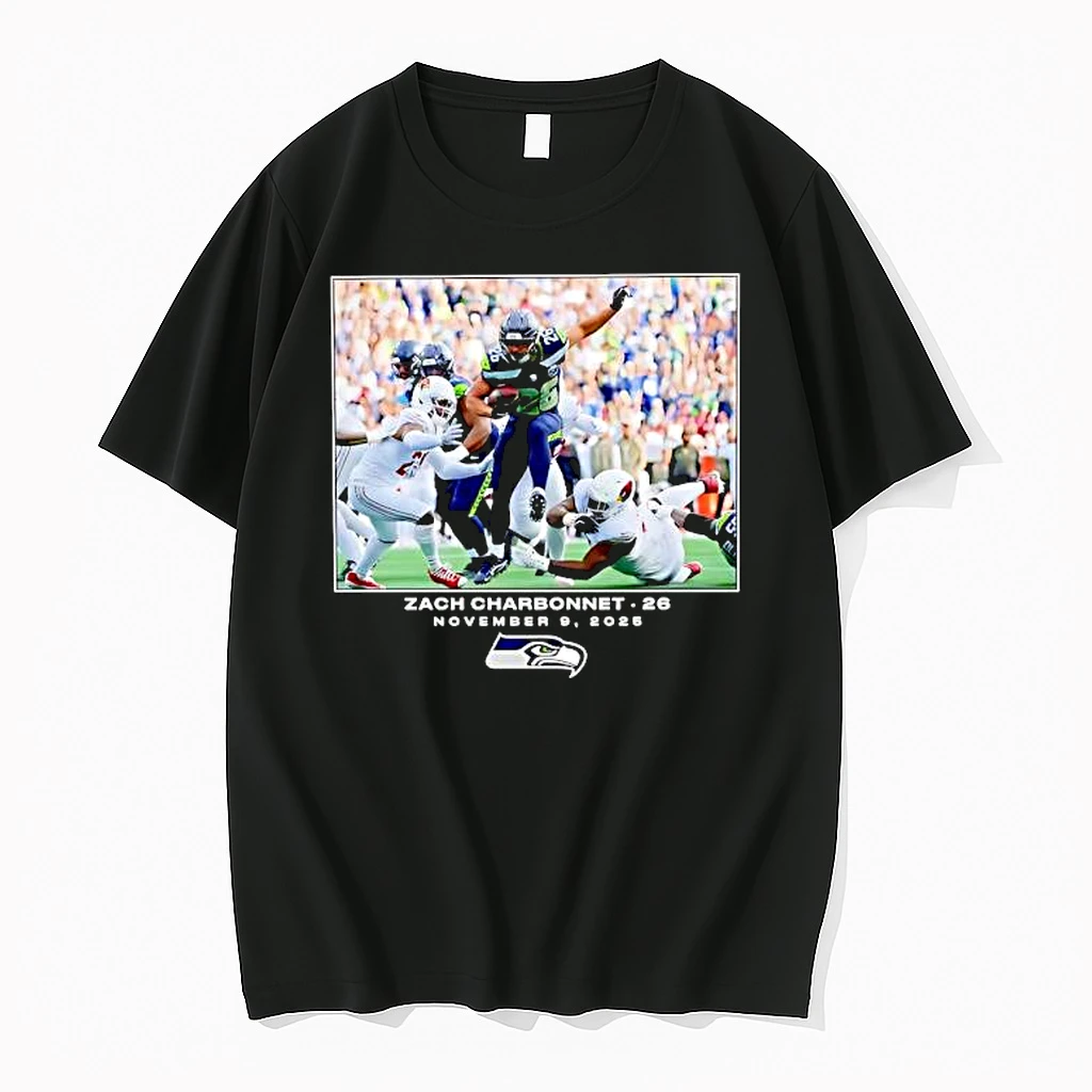 Zach Charbonnet 26 November 9 2025 Seattle Seahawks Football Graphic Shirts