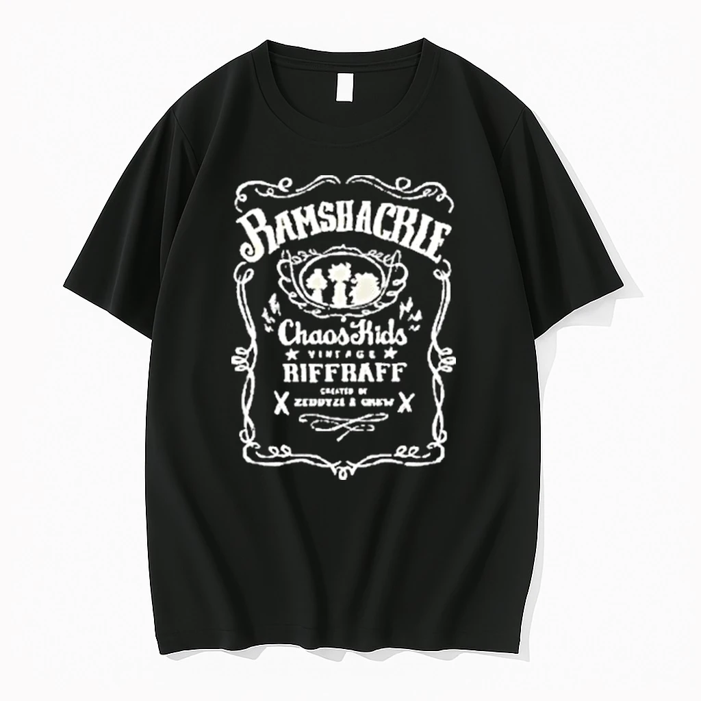 Zeddyzi Ramshackle Chaos Kids Riffraff Whiskey Logo Shirts