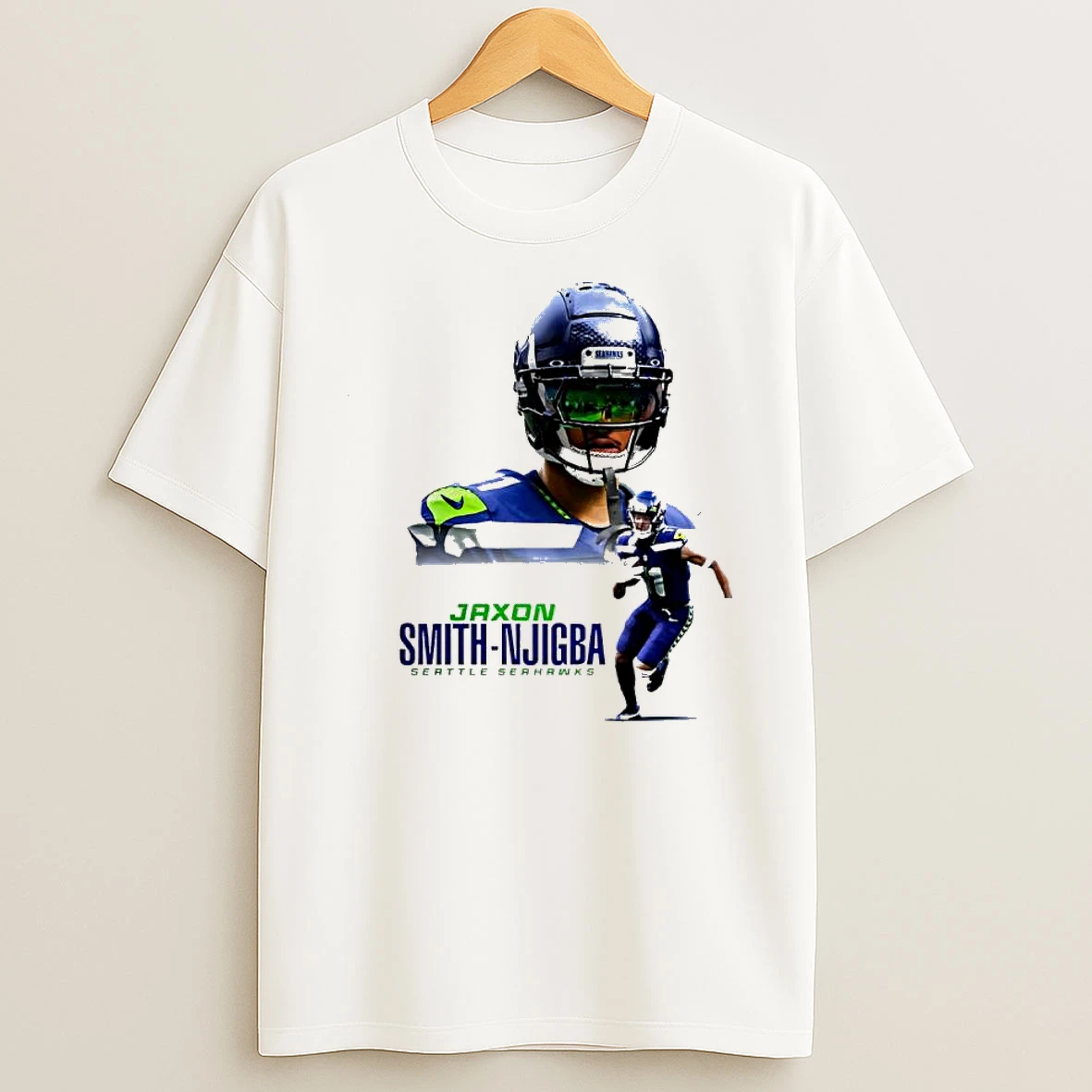 Axon Smith Njigba Seattle Seahawks Nfl Football Player Action Shirts