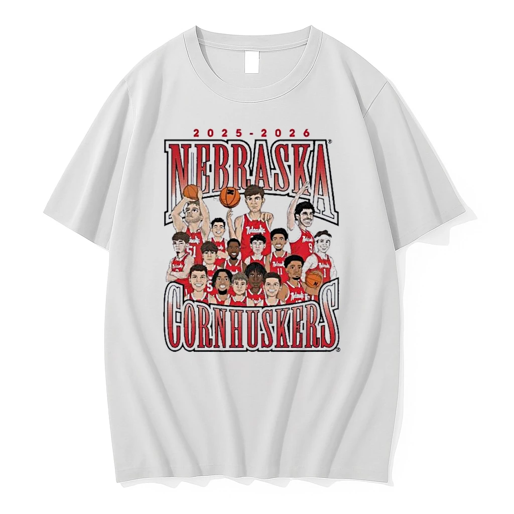 2025 2026 Nebraska Cornhuskers Mens Basketball Team Caricature Shirts