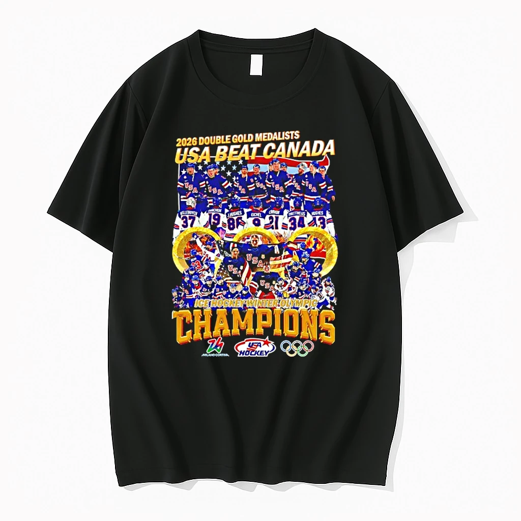 2026 Double Gold Medalists Usa Beat Canada Ice Hockey Winter Olympic Champions Shirts