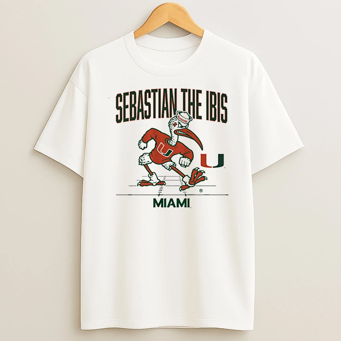 2026 Miami Hurricanes Football Sebastian The Ibis Gridiron Mascot Shirts