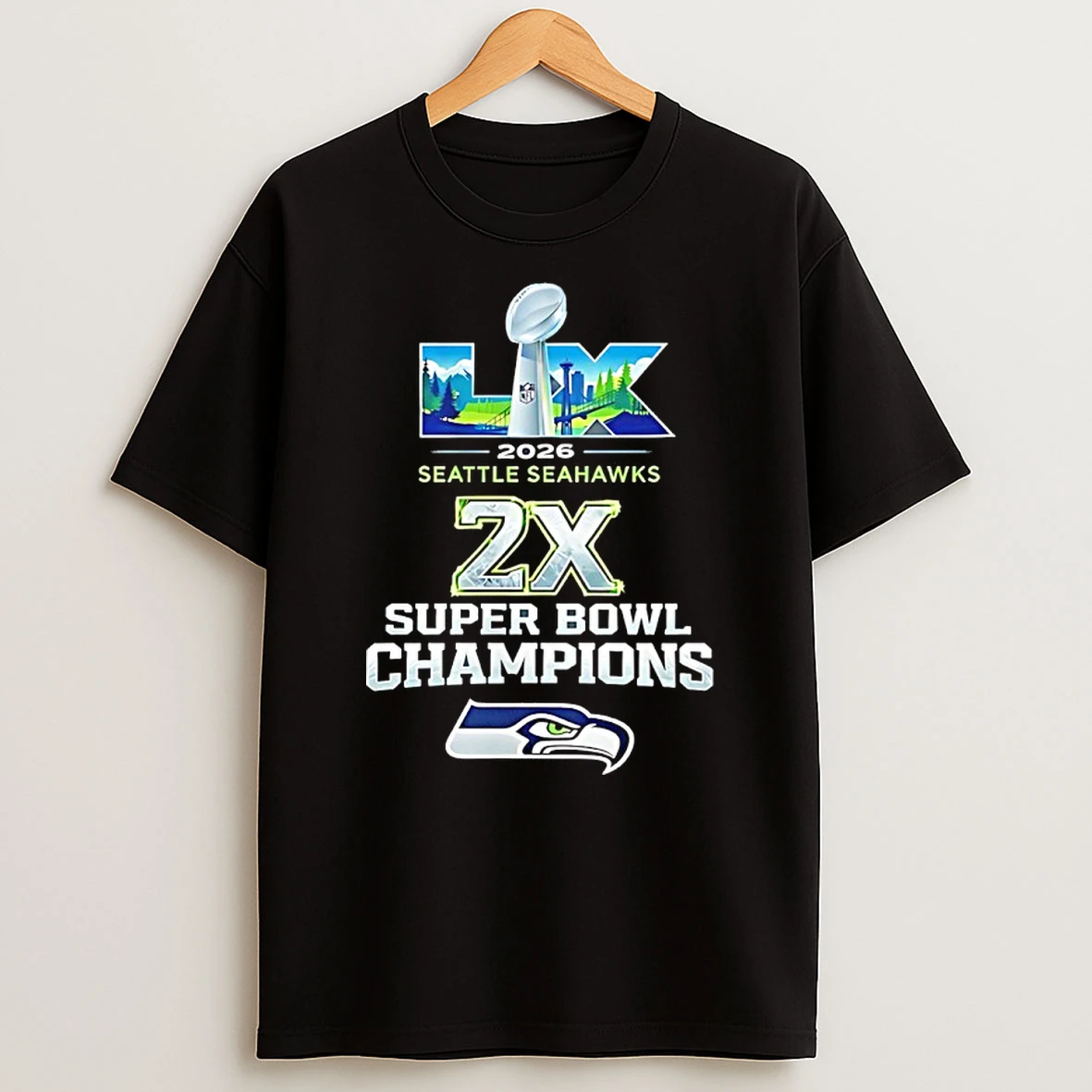 2026 Seattle Seahawks 2x Super Bowl Lx Champions Shirts