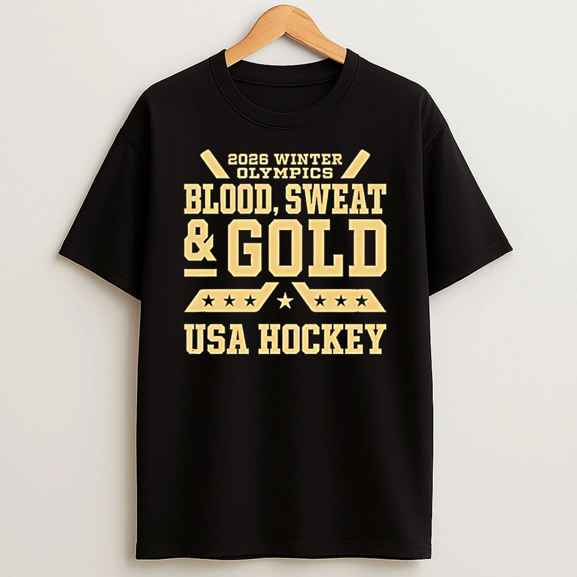2026 Winter Olympics Blood Sweat And Gold Usa Hockey Shirts