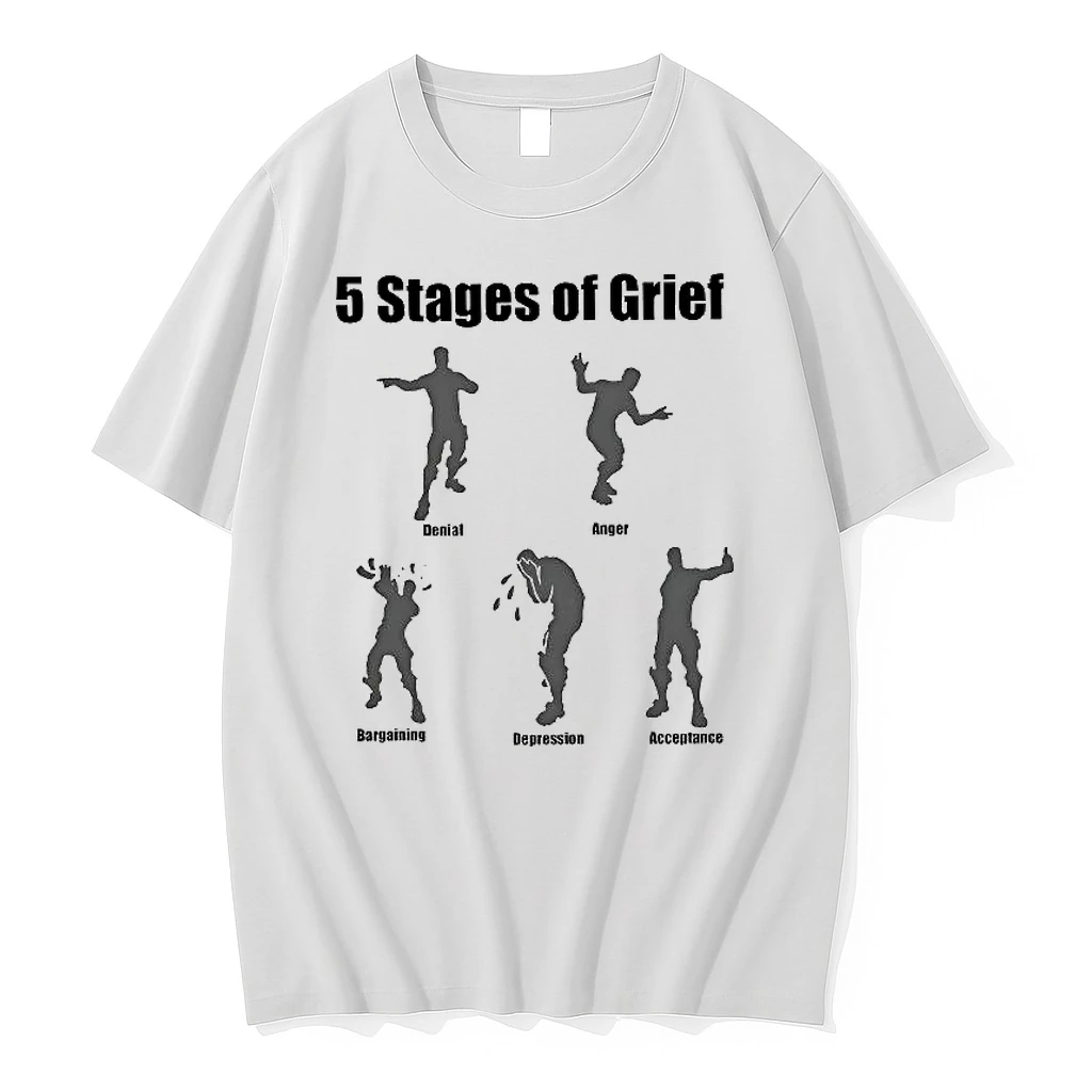 5 Stages Of Grief Denial Anger Bargaining Depression Acceptance Silhouette Woman Shirts