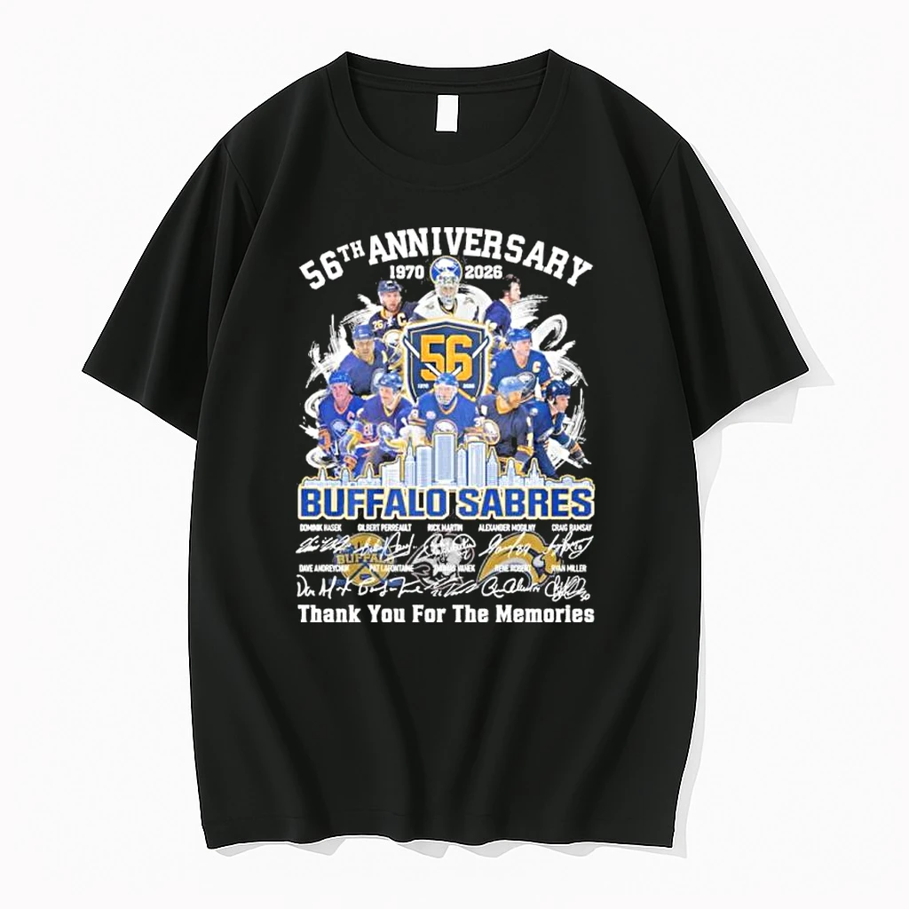56th Anniversary 1970 2026 Buffalo Sabres Team Signatures Shirts