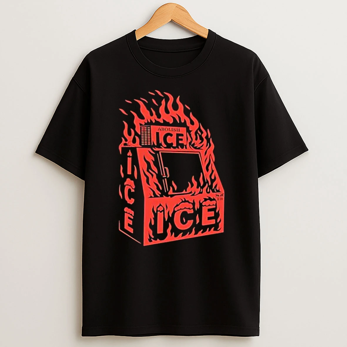 Abolish Ice Immigration Customs Enforcement On Fire Ice Box Shirts