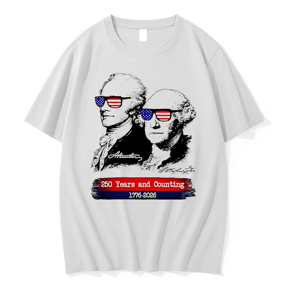 Alexander Hamilton And George Washington Sunglasses American Flag 250 Years And Counting 1776 2026 Shirts