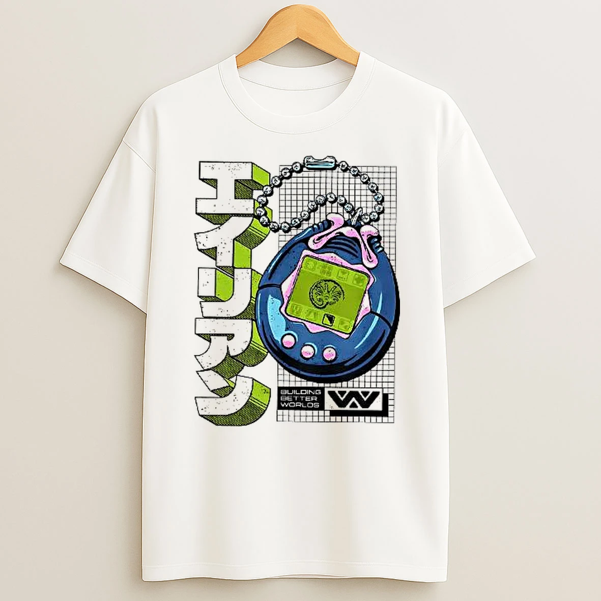 Alien Tamagotchi Building Better Worlds Pet Device Retro Woman Shirts