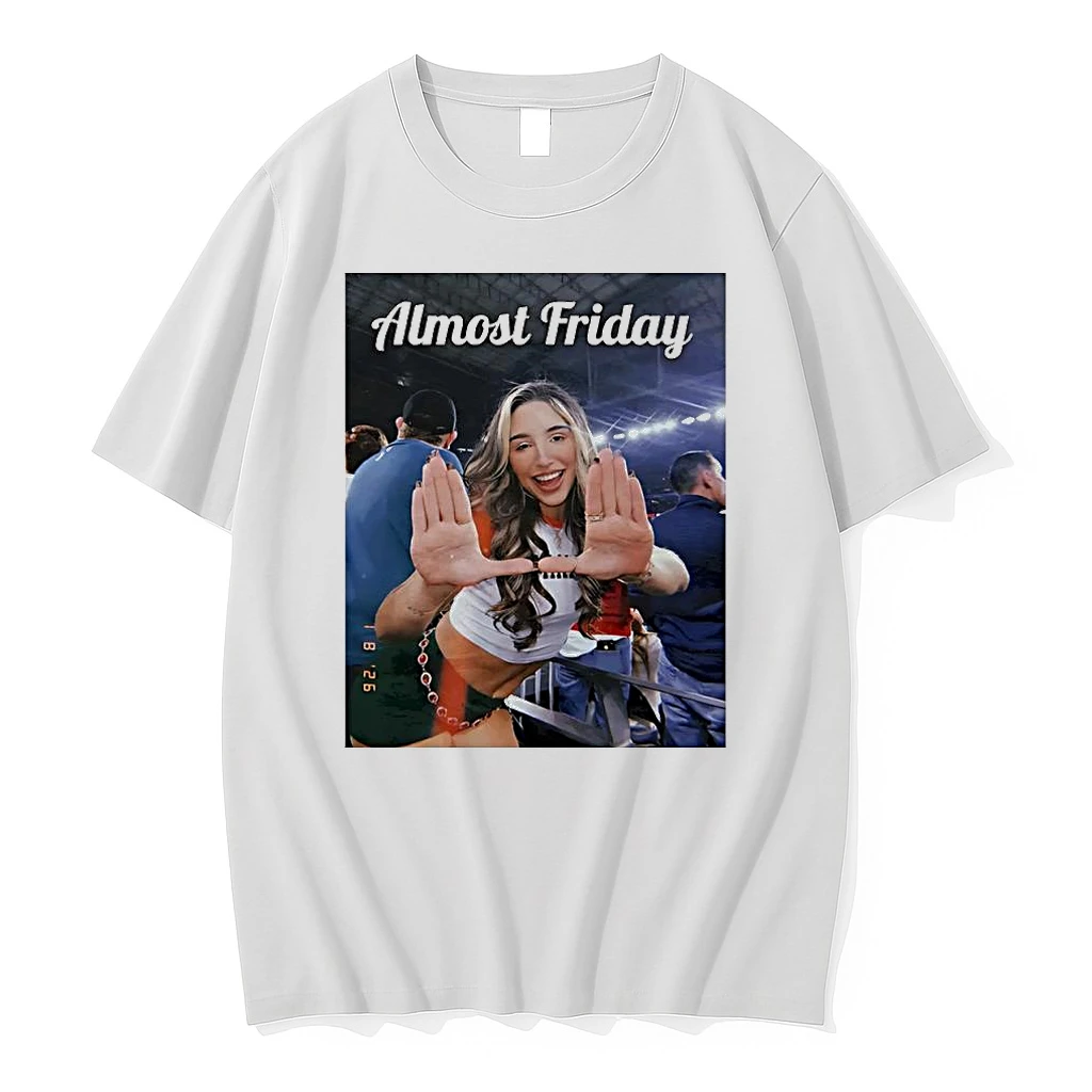 Almost Friday Happy Girl Woman In Stadium Shirts
