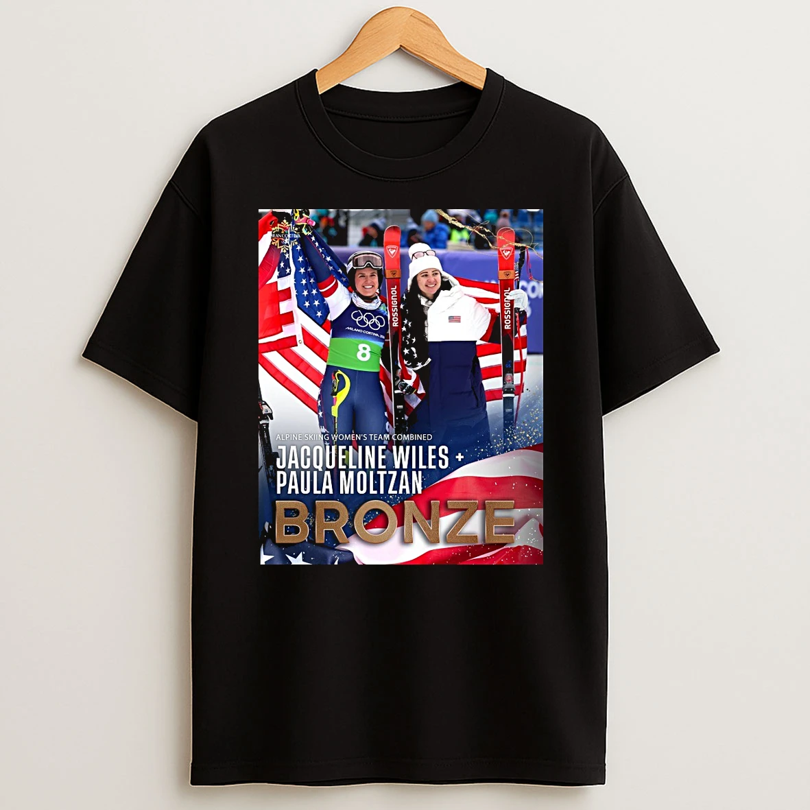 Alpine Skiing Womens Team Combined Jackie Wiles And Paula Moltzan Bronze 2026 Shirts