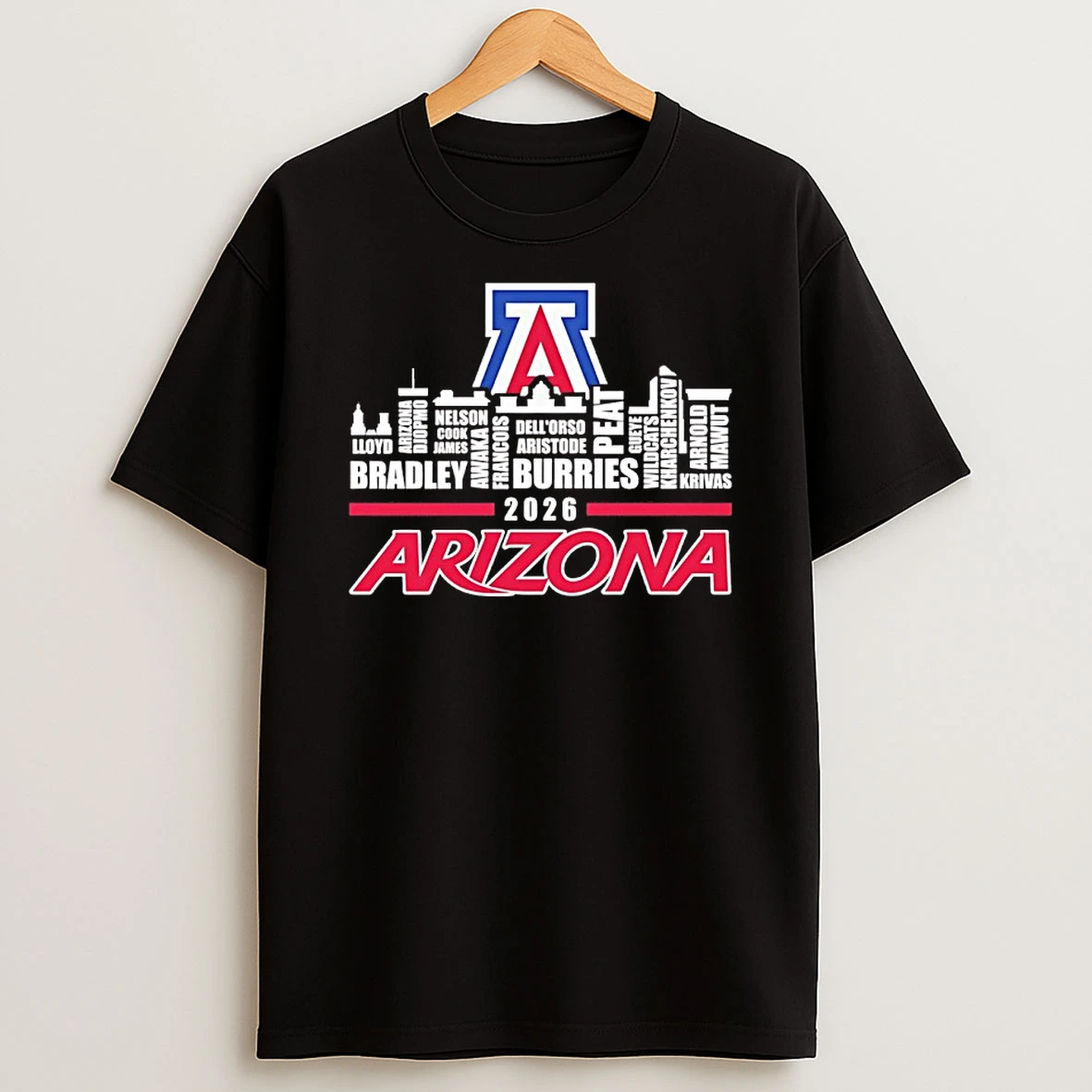 Arizona Wildcats 2026 Logo City Names Shirts