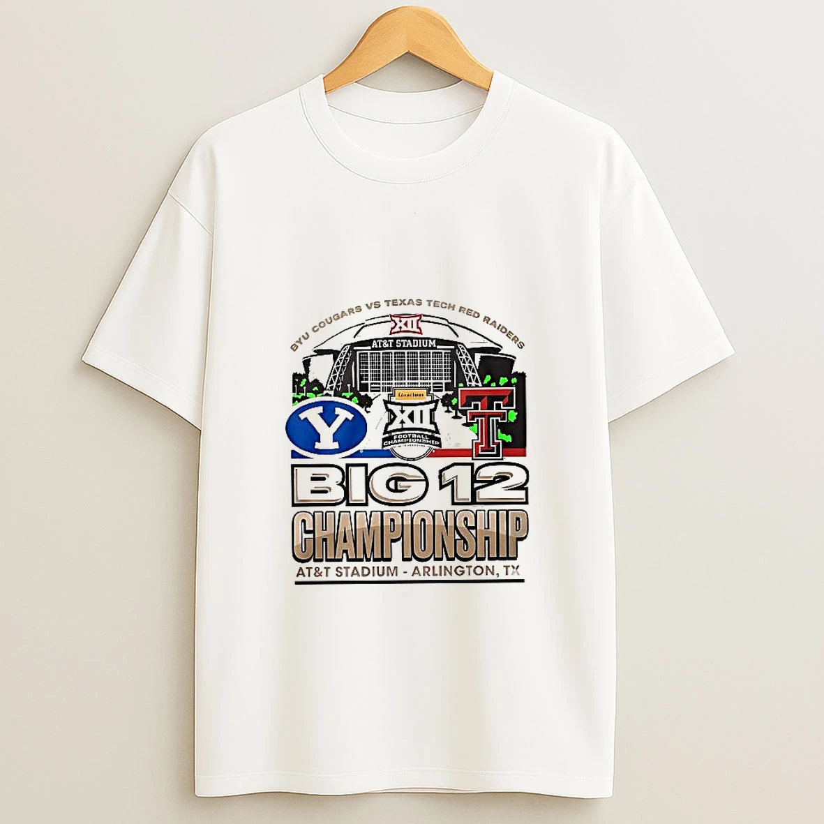 Byu Vs Texas Tech 2025 Big 12 Football Championship Att Stadium Woman Shirts
