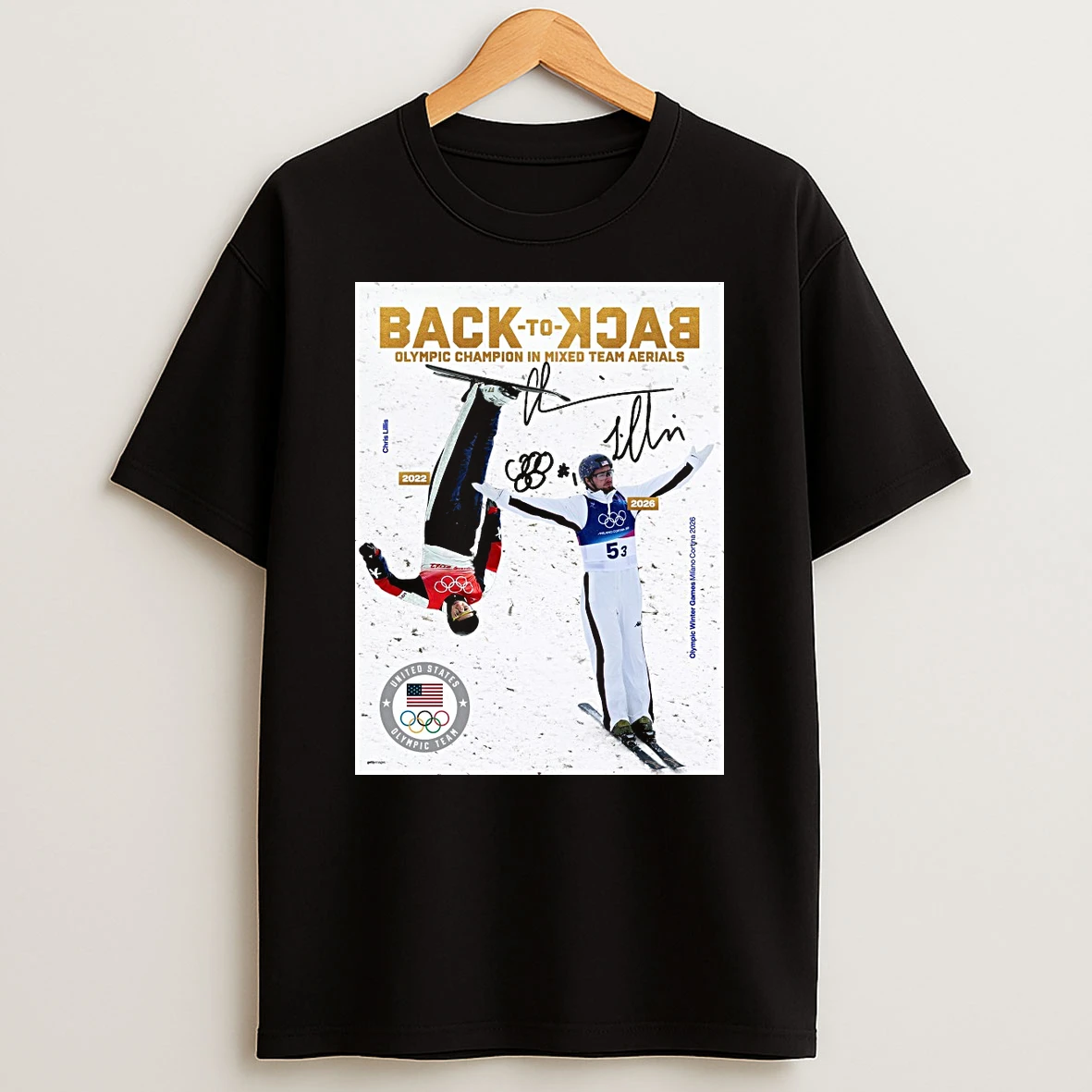 Back To Back Olympic Champion In Mixed Team Aerials Chris Lillis Olympic Winter Games 2026 Signature Shirts