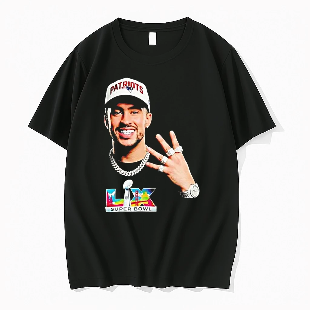 Bad Bunny 2026 Super Bowl Lx 4 Rings Patriots Tee Shirts