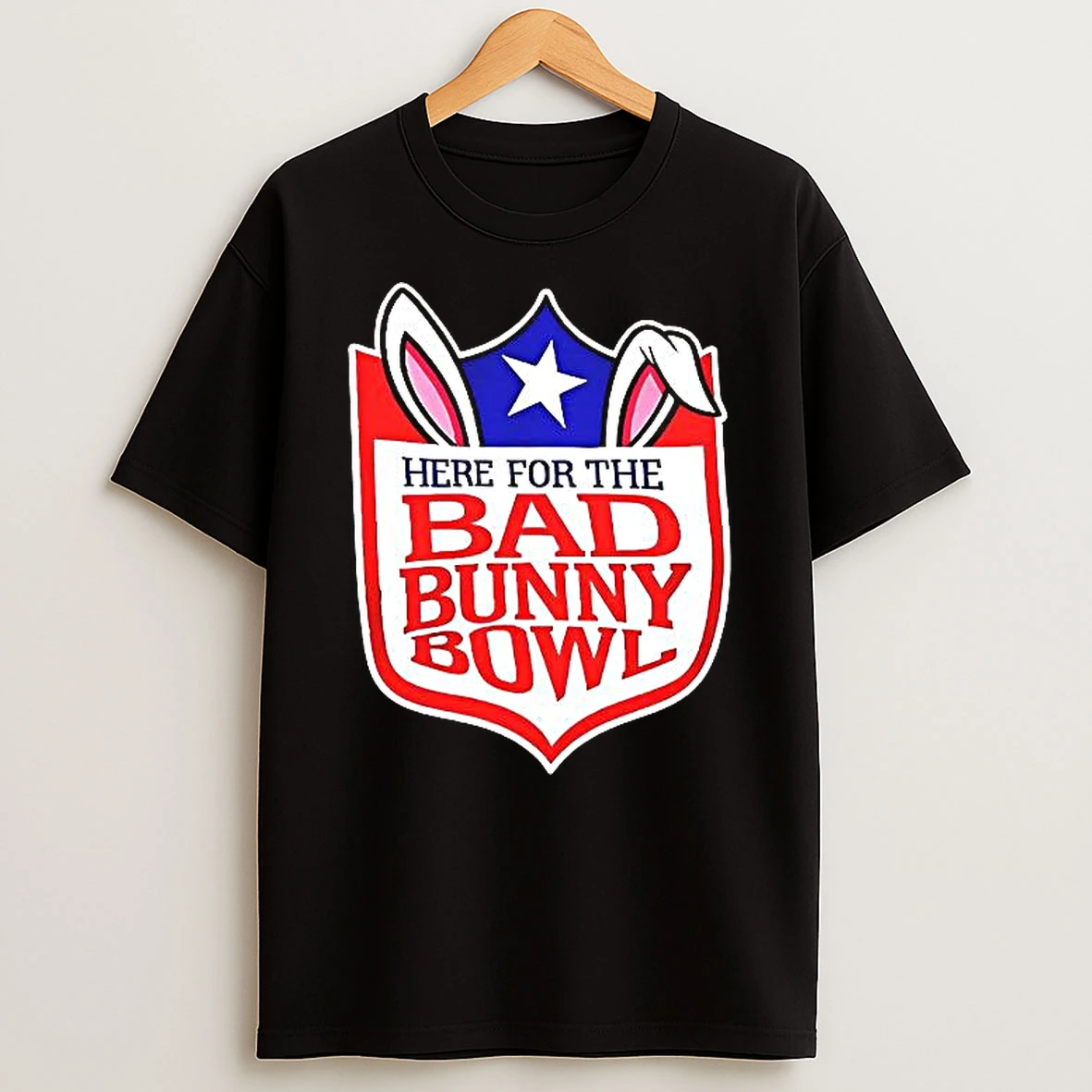Bad Bunny Bowl Here For The Nfl Logo Woman Shirts