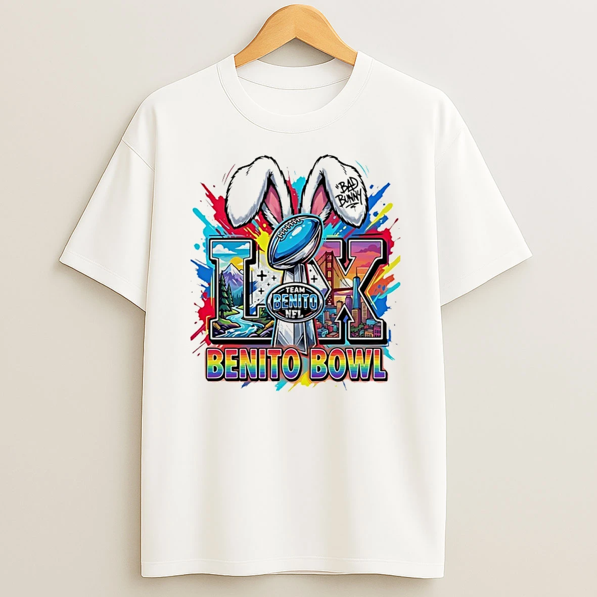 Bad Bunny Team Benito Nfl Superbowl Lx Shirts