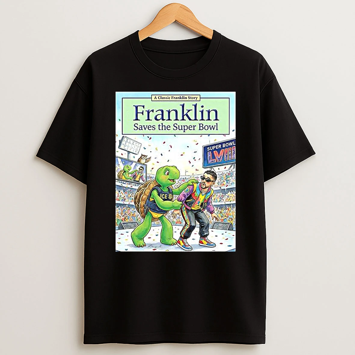 Bad Bunny Franklin Saves The Super Bowl Woman Shirts