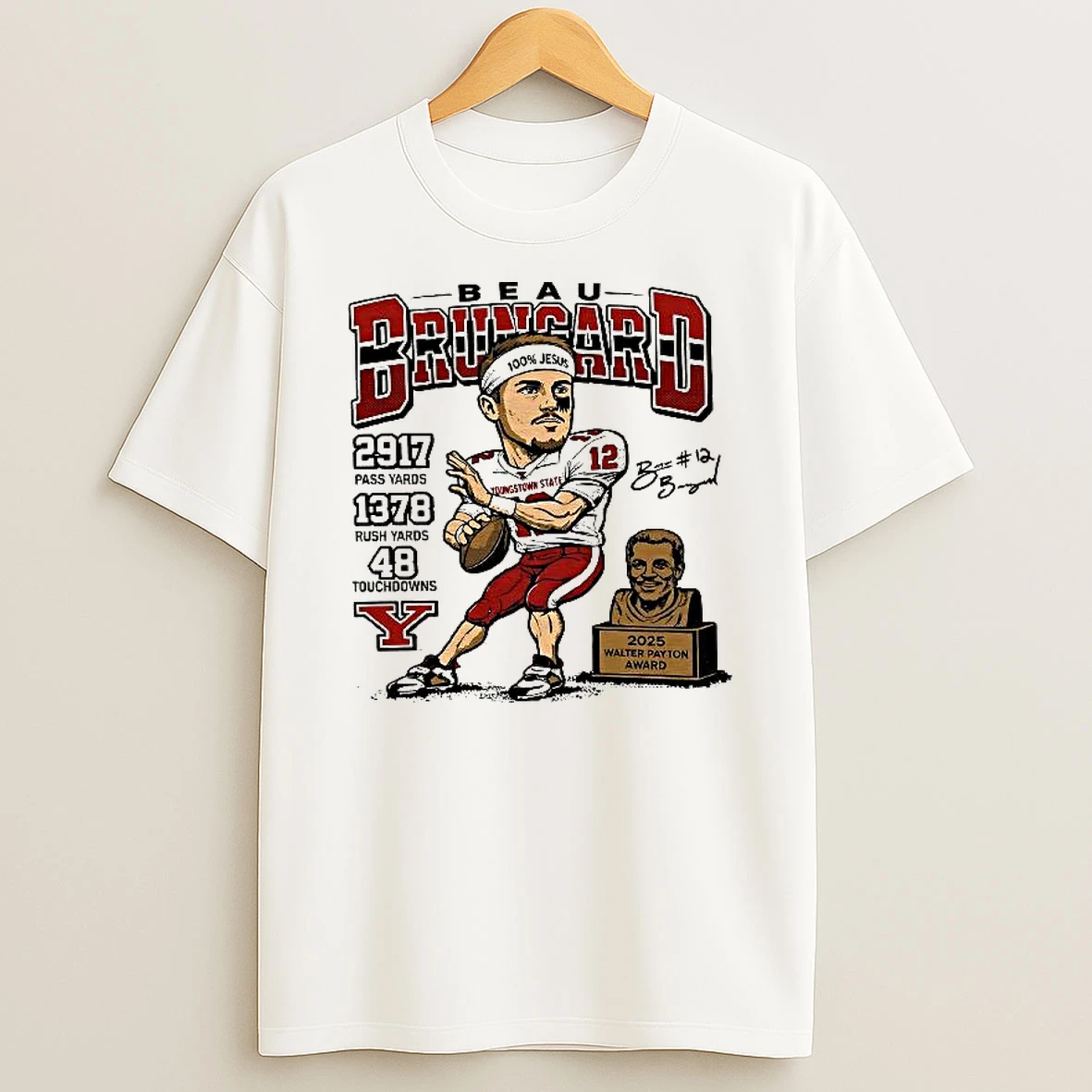 Beau Brungard 2025 Walter Payton Award Signature Woman Shirts