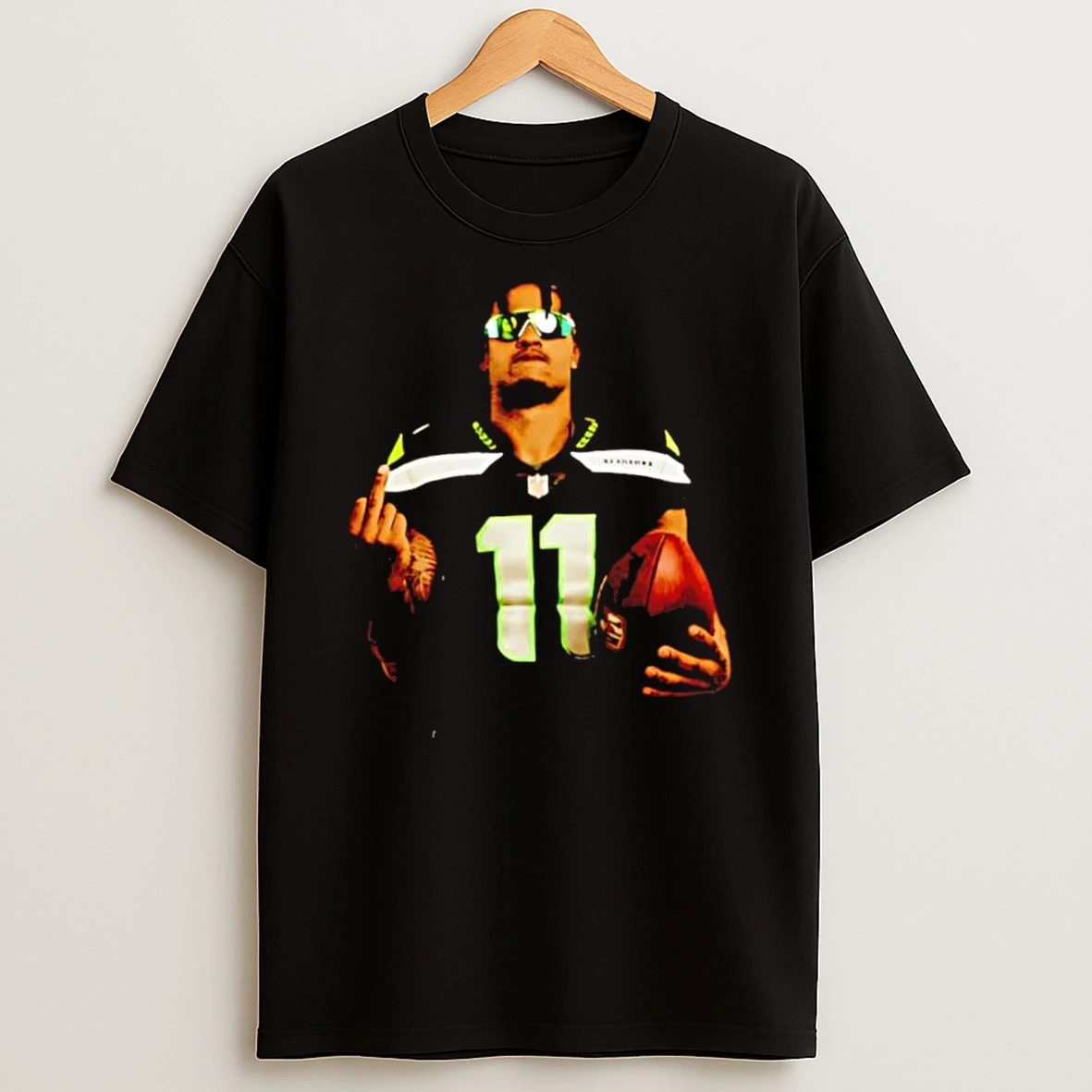 Best Jaxon Smith Njigba Number 11 Sunglasses Holding Football Gesture Shirts