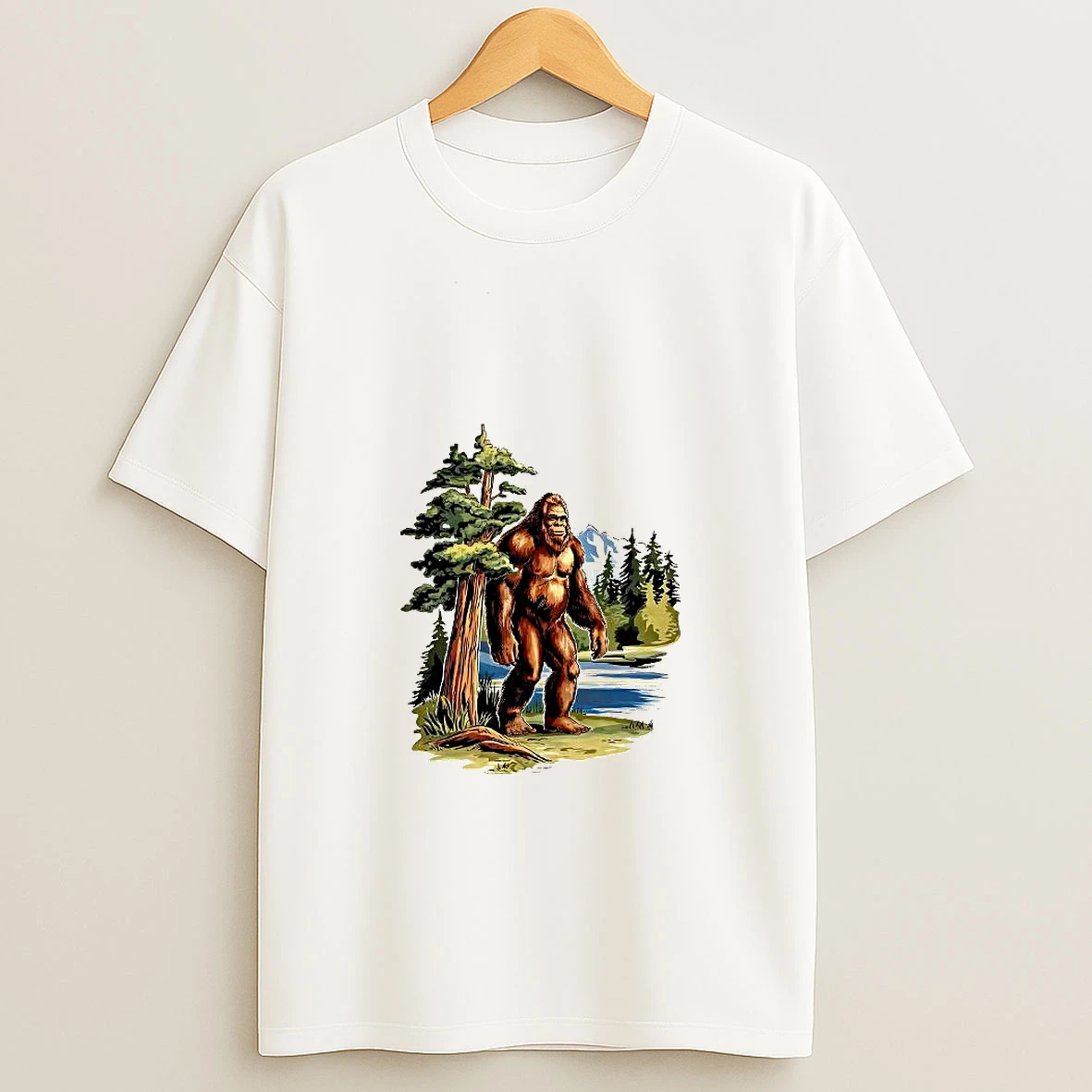 Bigfoot In The Redwoods Forest Nature 90s Vintage Woman Shirts