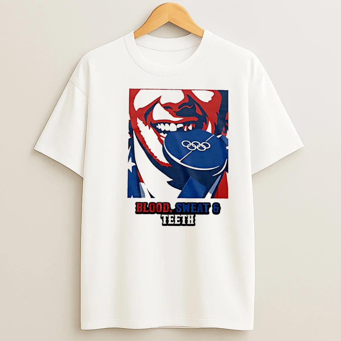 Blood Sweat And Teeth Biting Blue Olympic Medal Shirts