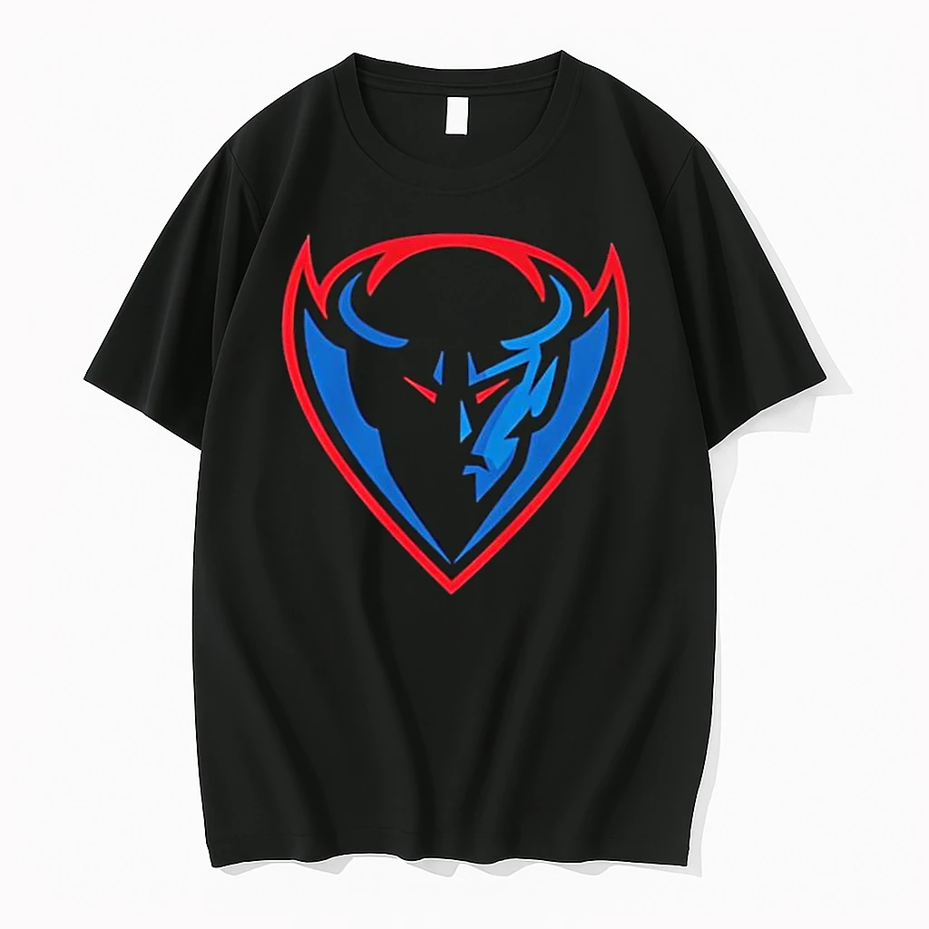 Blue Demon Shield Logo Sports Team Identity Graphic Shirts