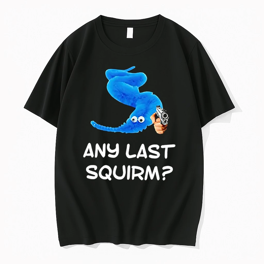 Blue Worm On A String Holding Gun Any Last Squirm Shirts