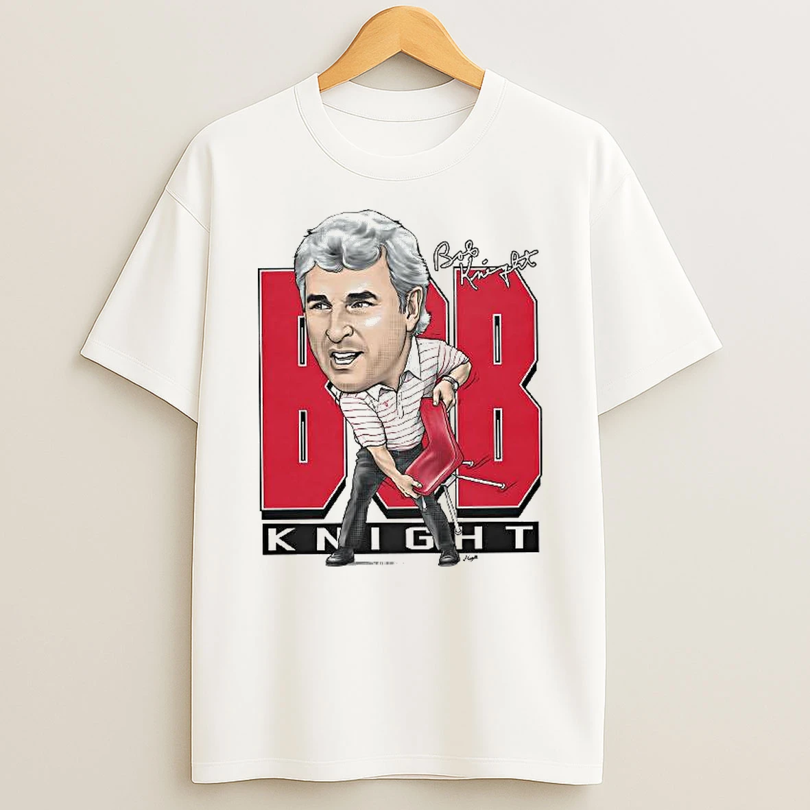 Bob Knight Chair Throw Caricature Signature Woman Shirts