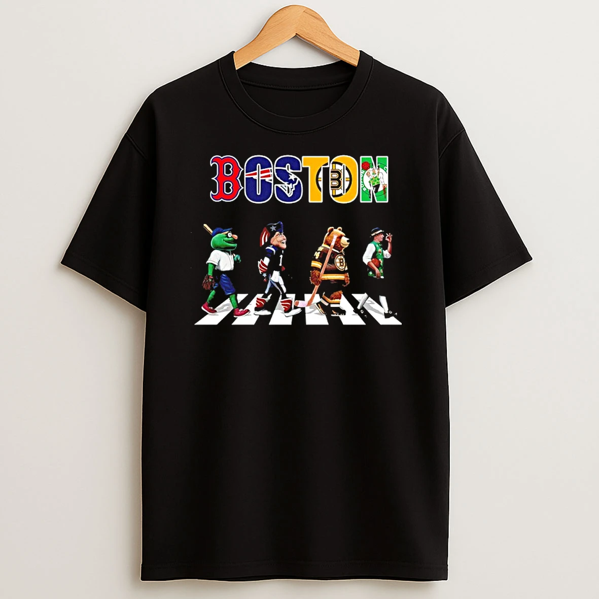 Boston Red Sox New England Patriots Boston Bruins Boston Celtics Mascot Abbey Road 2026 Shirts