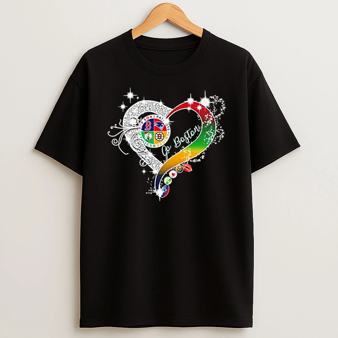 Boston Red Sox New England Patriots Boston Celtics Boston Bruins Go Boston City Diamond Heart 2026 Shirts