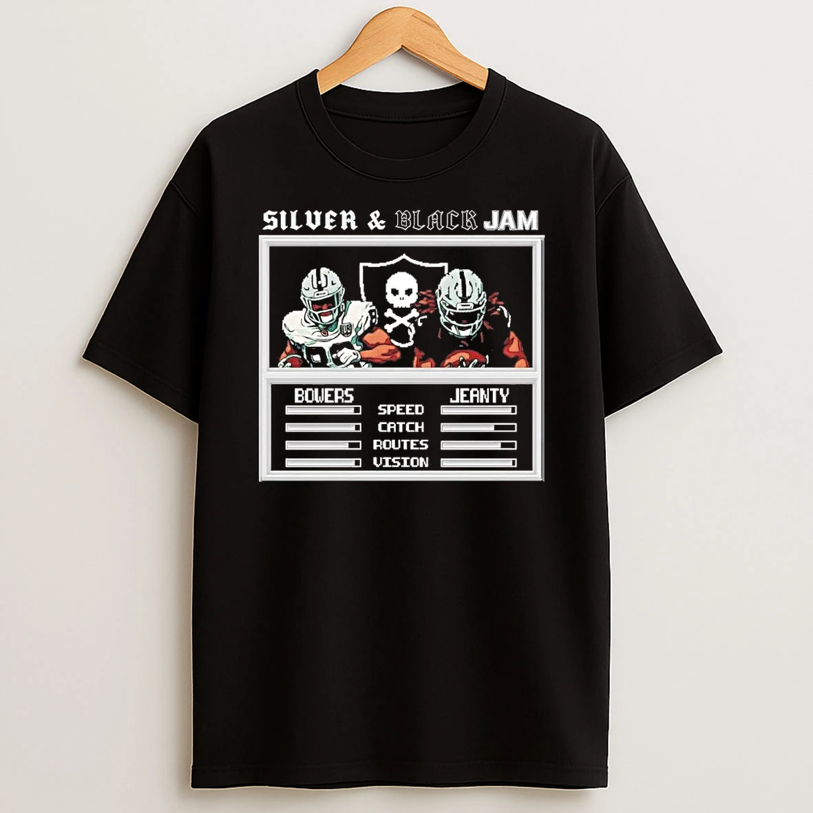 Bowers And Jeanty Silver And Black Jam Las Vegas Raiders Shirts