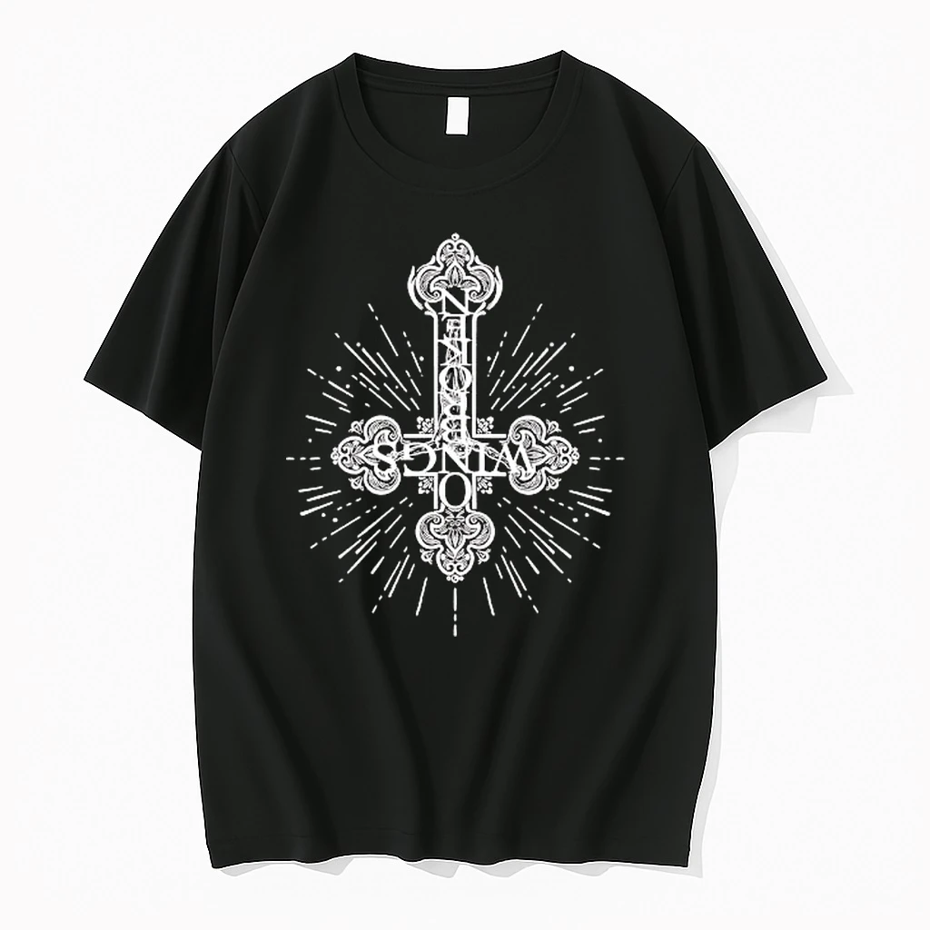 Broken Wings Inverted Cross Gothic Ornamental Shirts