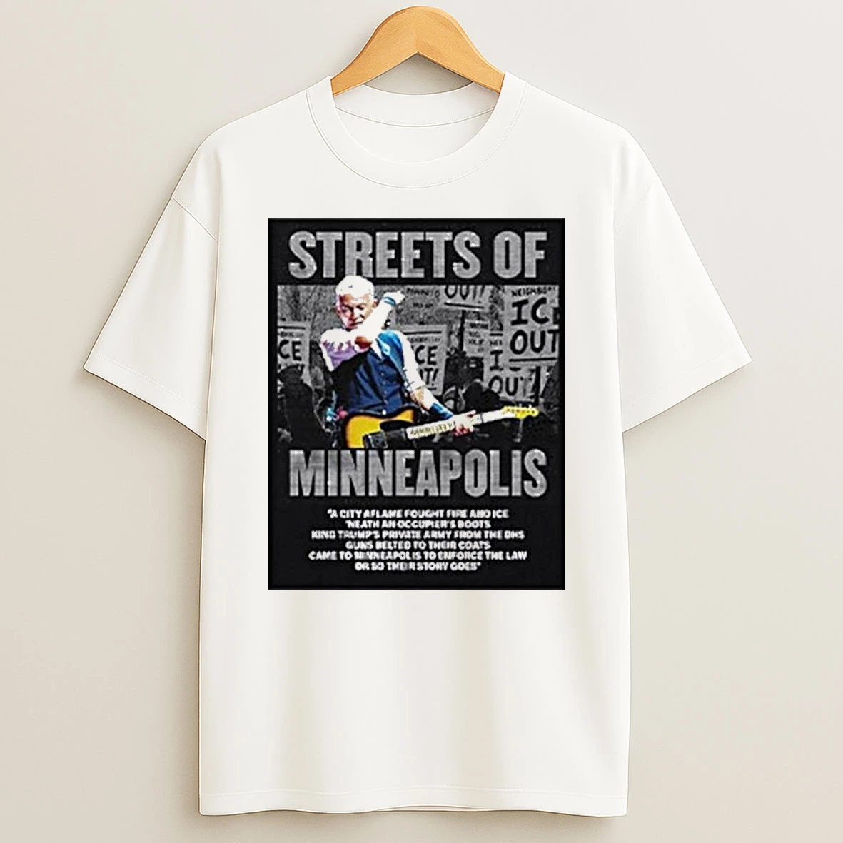 Bruce Springsteen Streets Of Minneapolis Anti Ice Shirts