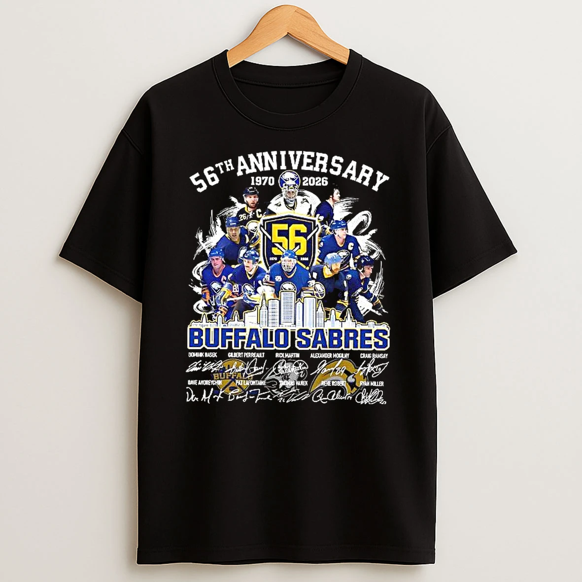 Buffalo Sabres Nhl 56th Anniversary 1970 2026 Thank You For The Memories Player Signature Woman Shirts