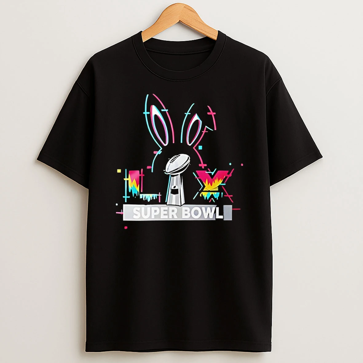 Bunny Bowl Lix Super Bowl Glitch Art Football Shirts