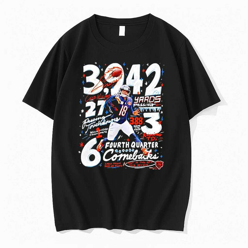 Caleb Williams Chicago Bears Quarterback Season Stats Infographic Art Shirts